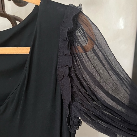 Roberto Cavalli Black V-Neck Shift Mini Dress - Picture 6 of 10